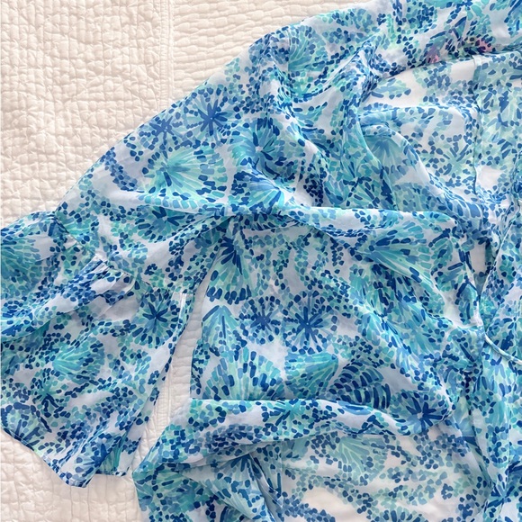 Lilly Pulitzer Blue Floral Swim Coverup - Picture 3 of 3